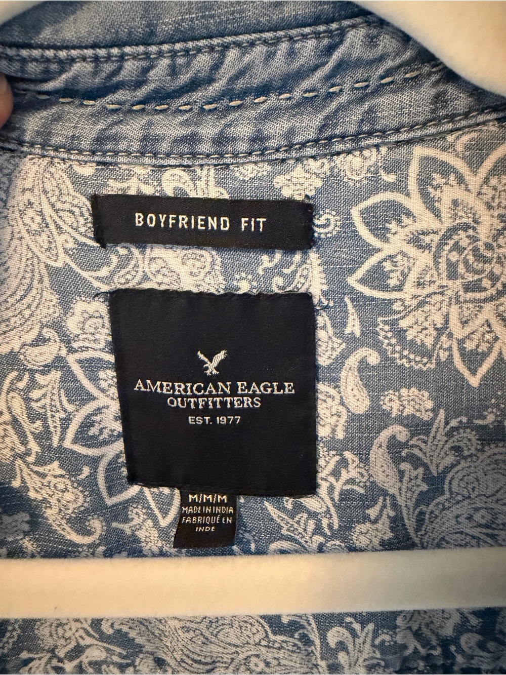 American Eagle Outfitters Chambray Boyfriend Shirt - Picture 2 of 3